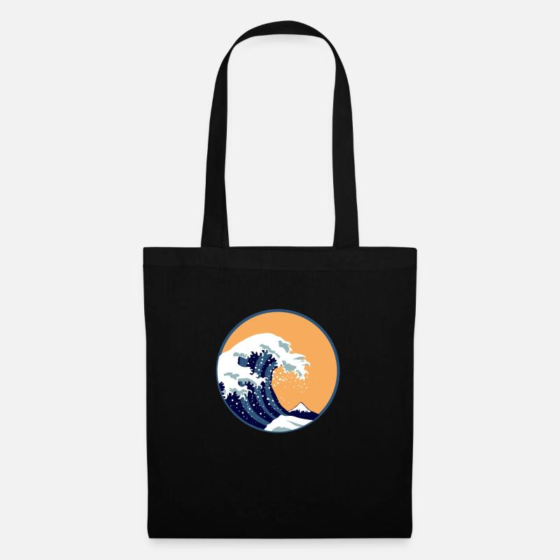 Waves The Big Wave Before Kanagawa Retro Art Gift - Tote Bag - black