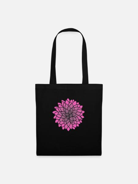 MUMS Flower Pink Blumen - Stoffbeutel - Schwarz