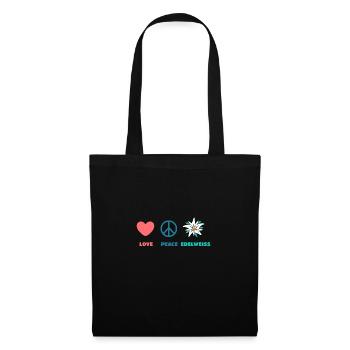 Love Peace Edelweiss Alpen Amants Idée cadeau - Sac en tissu - noir - Devant