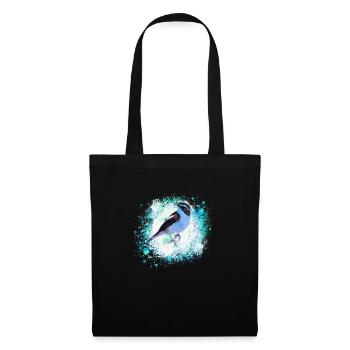 oiseau, dessin, peinture,meise,aquarelle,vert,bleu - Sac en tissu - noir - Devant