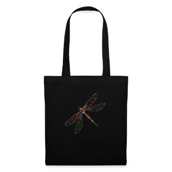 Libellule - Sac en tissu - noir - Devant