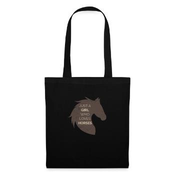 Just a Girl who loves Horses Pferdeliebhaber Gift - Stoffbeutel - Schwarz - Vorne