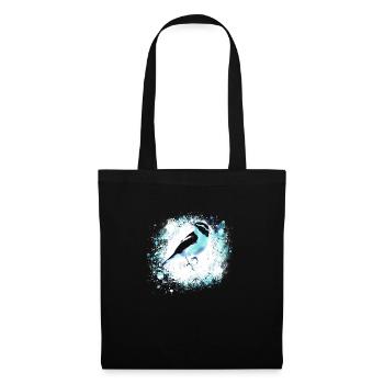 bird, drawing, painting, meise,light blue - Tote Bag - black - Front