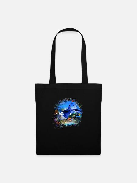 wal,bunt,aquarium,fische,meer,unterwasser - Stoffbeutel - Schwarz