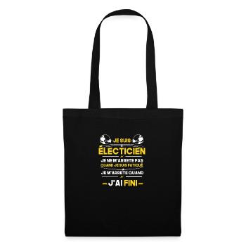 je suis électricien - Sac en tissu - noir - Devant
