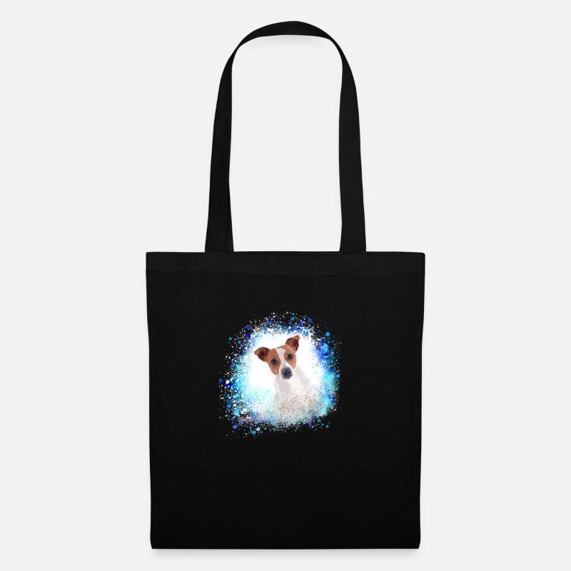 russel terrier, terrier, Jack Russell Terrier,bleu - Sac en tissu - noir