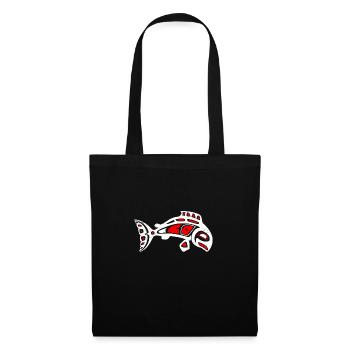 Haida-Lachs symbol Tribal Tattoo-Geschenkidee - Stoffbeutel - Schwarz - Vorne