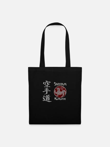 Shotokan Karate TigerLogo Calligraphy Martial Arts - Stoffbeutel - Schwarz