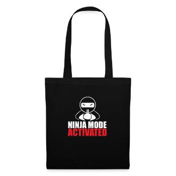 h 1Ninja Mode Ninja Star Lustige Ninja-Geschenkide - Stoffbeutel - Schwarz - Vorne