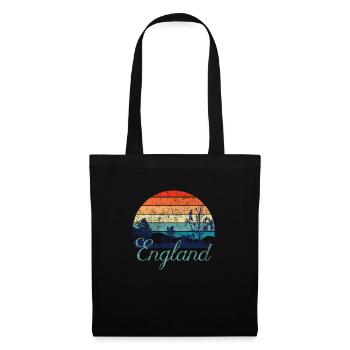 Retro Color Distressed Design England Travel Campi - Stoffbeutel - Schwarz - Vorne
