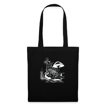 Frosch Tier Amphibienliebhaber Kleidung Geschenk - Stoffbeutel - Schwarz - Vorne