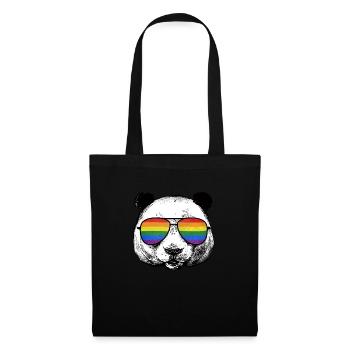 LGBT Panda Arc-en-ciel Drapeau LGBTQ Gay Pride - Sac en tissu - noir - Devant