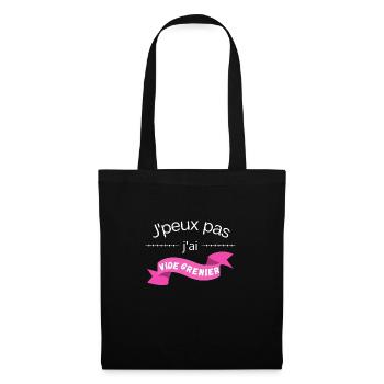 Je peux pas j'ai vide grenier - Sac en tissu - noir - Devant