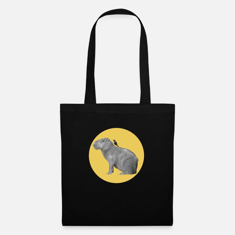 Water pig with bird - Tote Bag - black