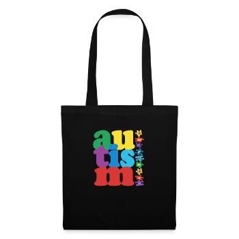 autisme - Sac en tissu - noir - Devant