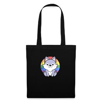 Sweet Wolf Dog Gay Queer Flag Flag LGBTQ Moon - Tote Bag - black - Front