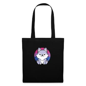 Cute Wolf Dog Bisexual Bi Flag FLAG LGBTQ - Tote Bag - black - Front