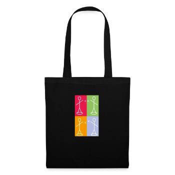 joueur petanque géométrique facon andy - Sac en tissu - noir - Devant
