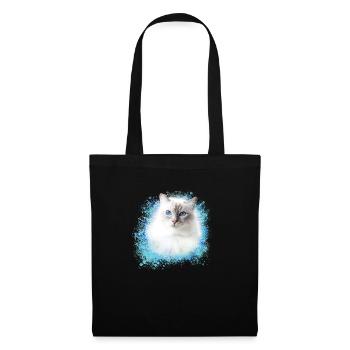 chat persan, chat siamois, chat, chat bleu, graffiti - Sac en tissu - noir - Devant