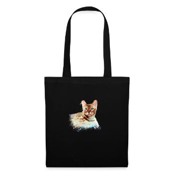 chat bengal, chat, bengale, graffiti, peinture, aquarelle - Sac en tissu - noir - Devant