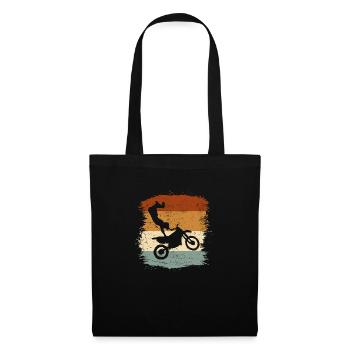 Motocross Vintage Retro Motorcycle - Tote Bag - black - Front