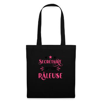 Secrétaire option râleuse. Cadeau secrétaire - Sac en tissu - noir - Devant