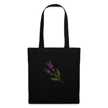 Schottland Distel Blume Tattoo Design Geschenkidee - Stoffbeutel - Schwarz - Vorne