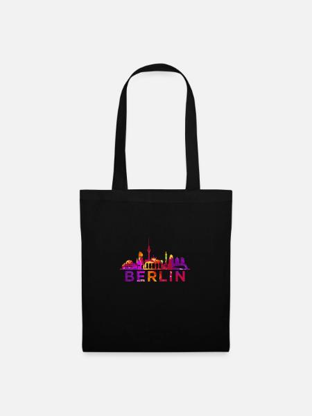 Berlin Skyline Impression Souvenir Geschenkidee - Stoffbeutel - Schwarz