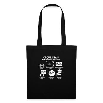 Ce Que Je Fais Pendant Mon Temps Libre Vélo cadeau - Sac en tissu - noir - Devant