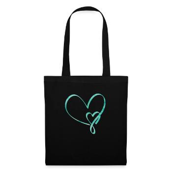 Chemise d’amour coeur Noël Saint-Valentin - Sac en tissu - noir - Devant