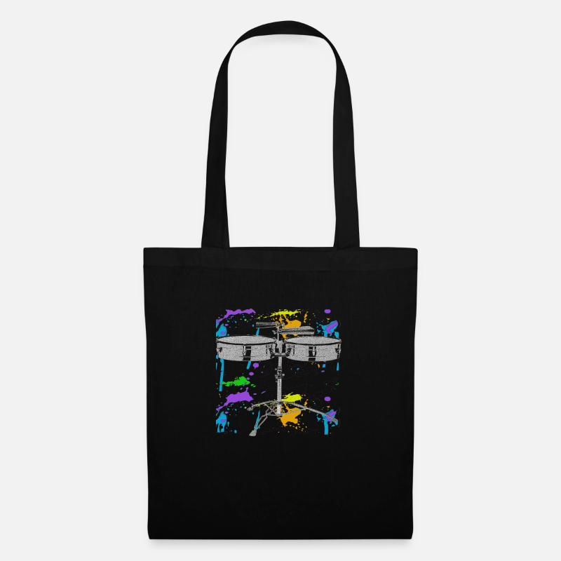 Timbal Color Splash Percussion Instrument - Tote Bag - black