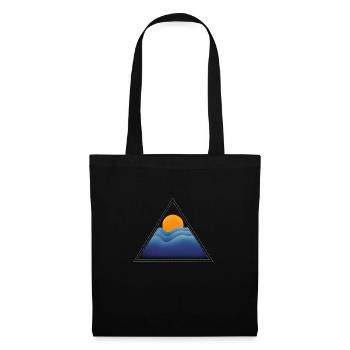 Triangle Soleil Mer Vagues Minimalistes Océan - Sac en tissu - noir - Devant