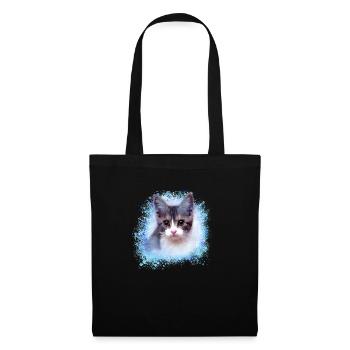 katze, bunt,aquarell, malerei,graffiti,kätzchen - Stoffbeutel - Schwarz - Vorne