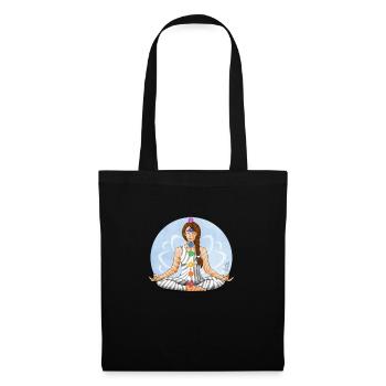 Zen and Zebra Illustration of Chakra Meditation - Tote Bag - black - Front