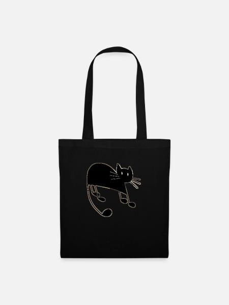 Katze - Stoffbeutel - Schwarz