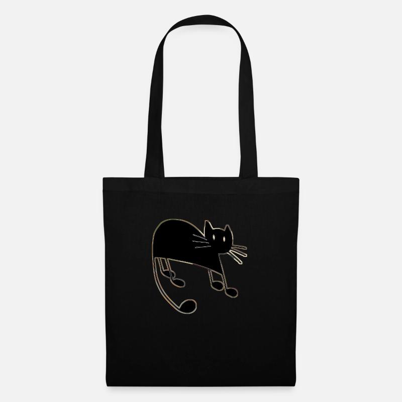 Katze - Stoffbeutel - Schwarz