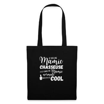 Mamie chasseuse cadeau noel humour chasse peche - Sac en tissu - noir - Devant