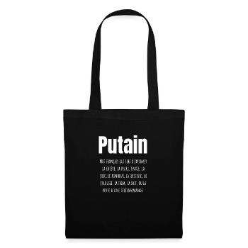 Putain mot français - Sac en tissu - noir - Devant