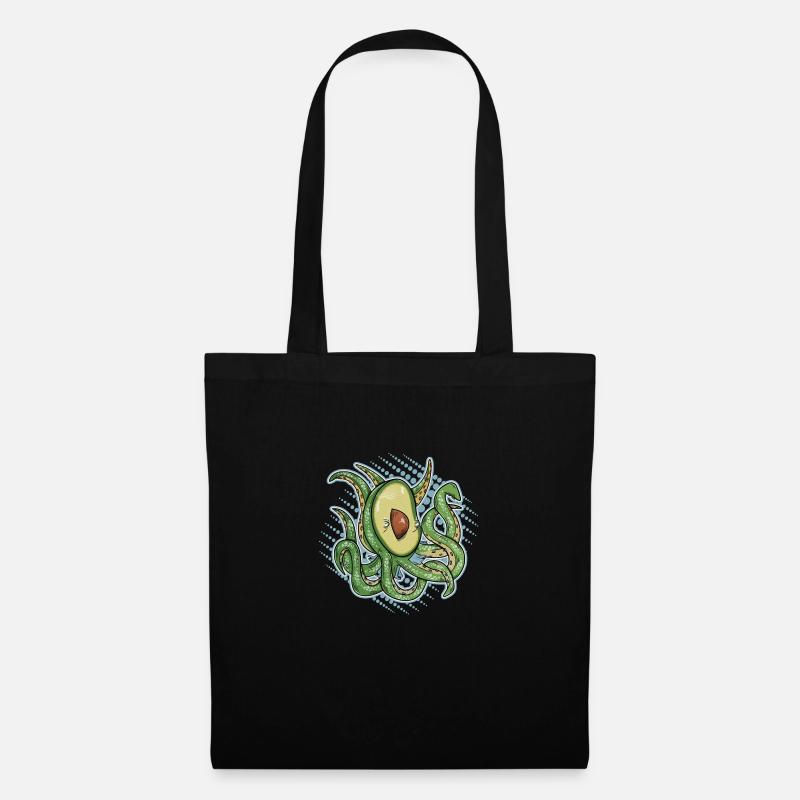 Avocado with tentacles - Stoffbeutel - Schwarz