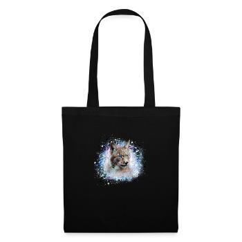 lynx,cat,blue,painting,watercolor,blue - Tote Bag - black - Front