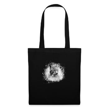 lynx,cat,blue,painting,watercolor,gray - Tote Bag - black - Front