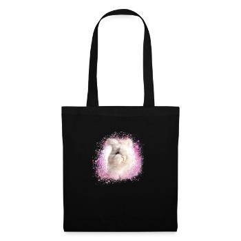 lapin angora, lapin, graffiti, rose, lapin - Sac en tissu - noir - Devant