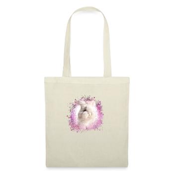 lapin angora, lapin, graffiti, rose, lapin - Sac en tissu - nature - Devant