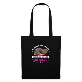 une femme qui joue au palet - Sac en tissu - noir - Devant