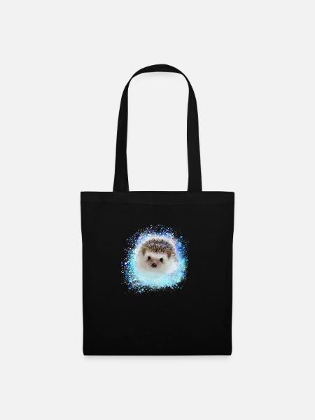 igel ,baby, graffiti, malerei, blau, - Stoffbeutel - Schwarz