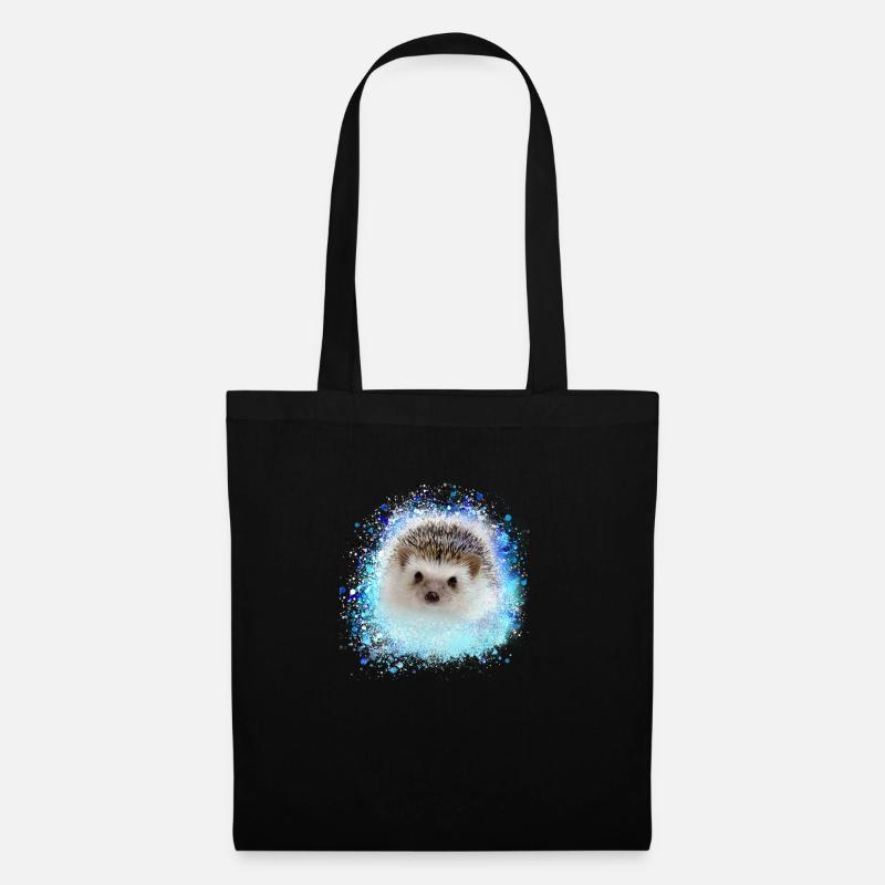 igel ,baby, graffiti, malerei, blau, - Stoffbeutel - Schwarz