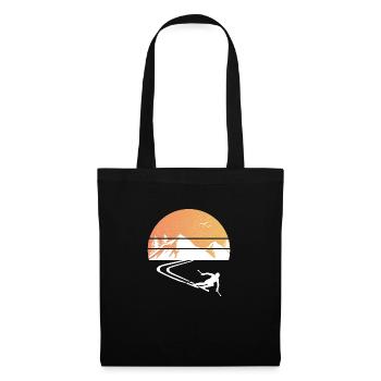 Skier ski retro mountains gift Ski Carving - Tote Bag - black - Front