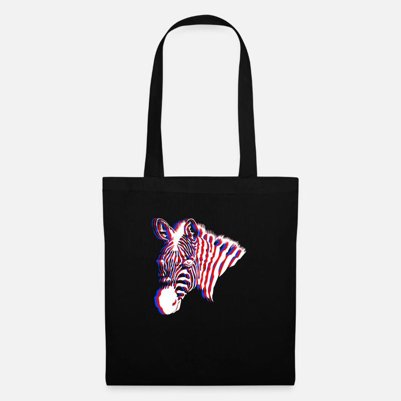 Zebra Neon - Stoffbeutel - Schwarz
