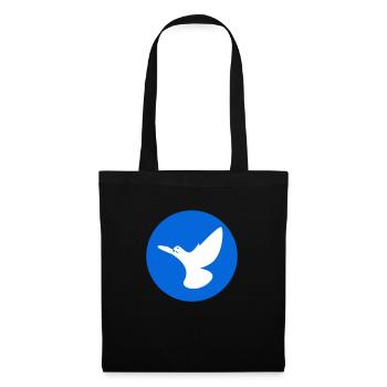 Colombe blanche de la paix dans un cercle bleu - Sac en tissu - noir - Devant