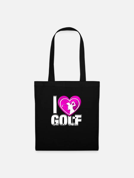 I love GOLF - Golfdesign für Golferinnen 3 - Stoffbeutel - Schwarz